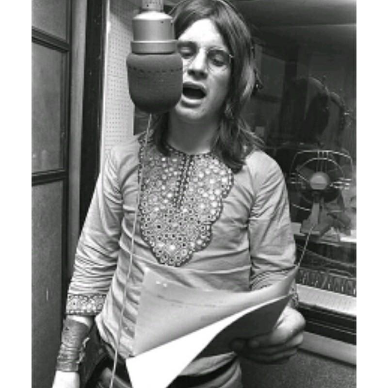 Early metal at work: a young Ozzy Osbourne in the studio.